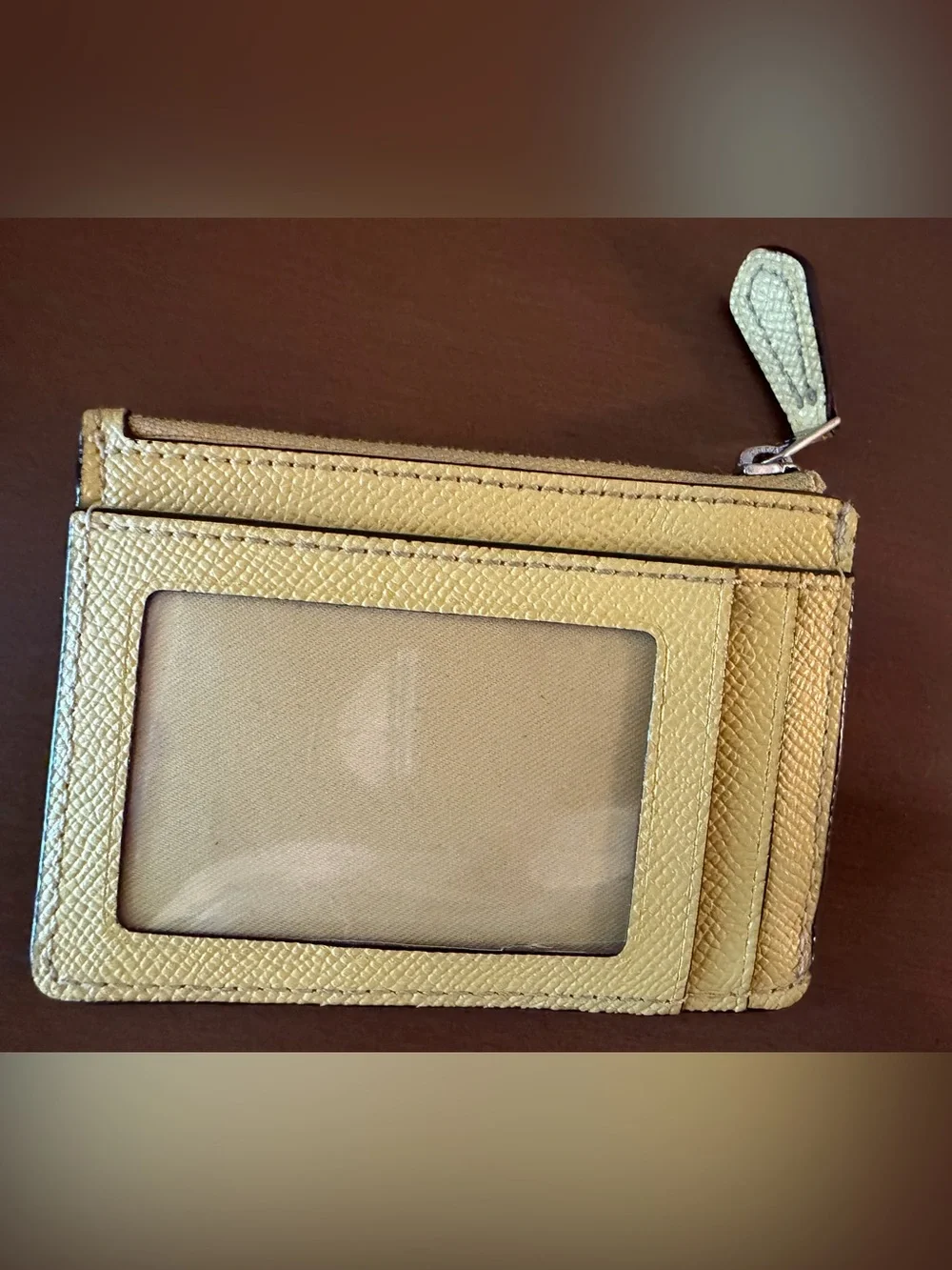 Coach Yellow Leather Zip Card Case